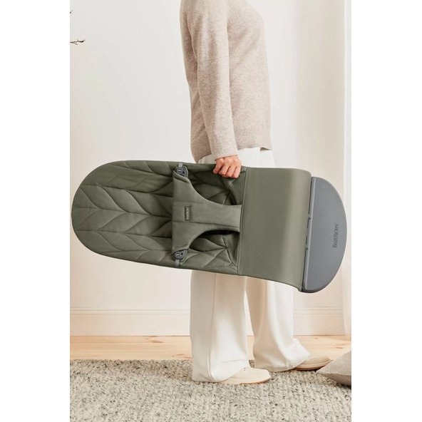BABYBJÖRN Lehátko Bliss Dark Green Woven Petal, tmavá šedá konštrukcia