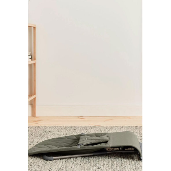 BABYBJÖRN Lehátko Bliss Dark Green Woven Petal, tmavá šedá konštrukcia