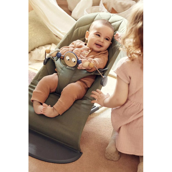 BABYBJÖRN Lehátko Bliss Dark Green Woven Petal, tmavá šedá konštrukcia