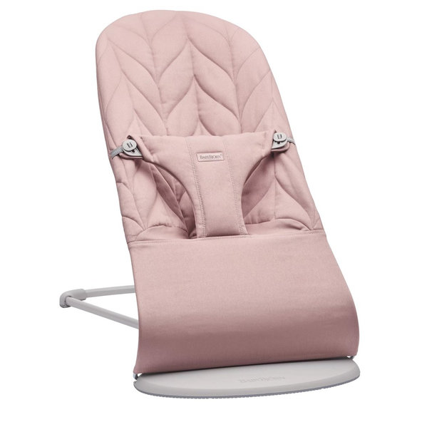 BABYBJÖRN Lehátko Bliss Dusty pink cotton Petal, svetlá šedá konštrukcia