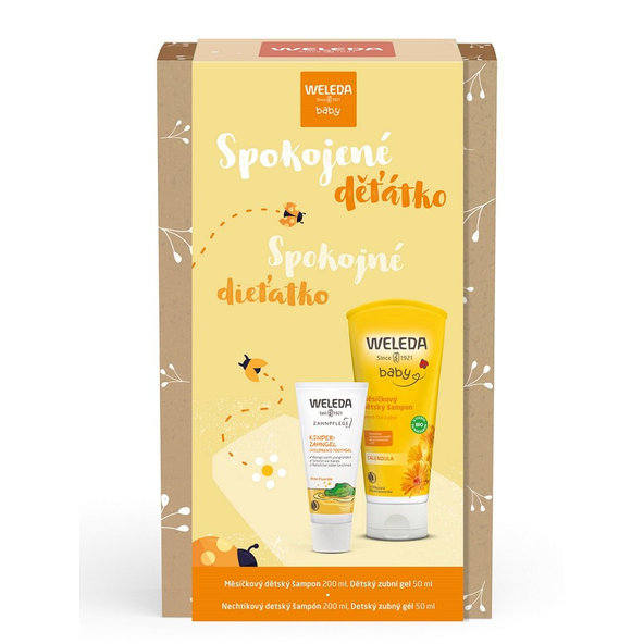 WELEDA Set darčekový Spokojné dieťatko nechtíkový detský šampón 200ml + detský zubný gél 50ml