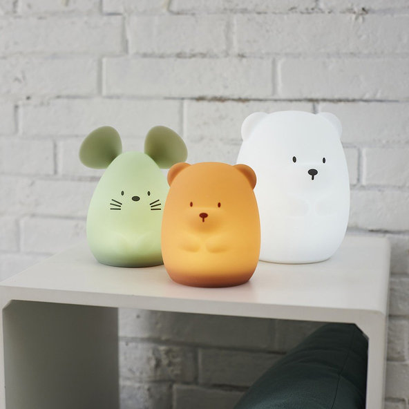 NATTOU Svetielko nočné silikónové medvedík stredné 12 cm