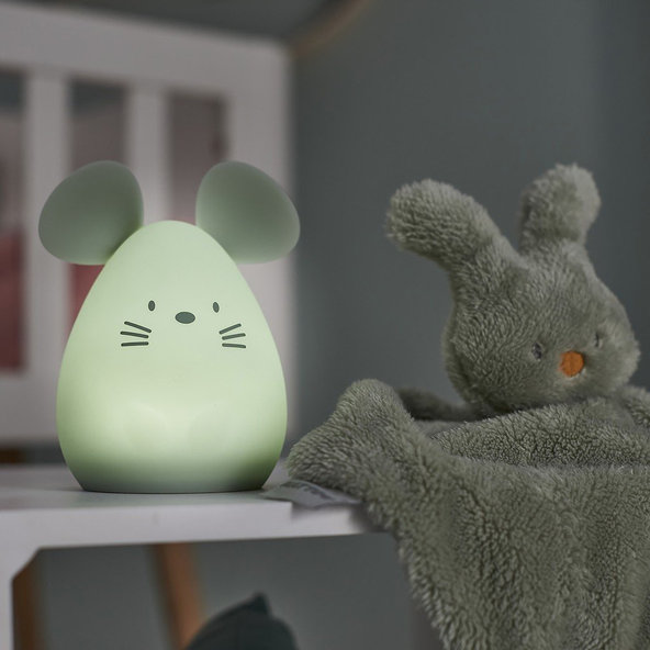 NATTOU Svetielko nočné silikónové myška stredné 12 cm