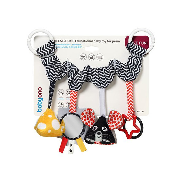 BABYONO Hračka závesná multifunkčná Cheese and Skip