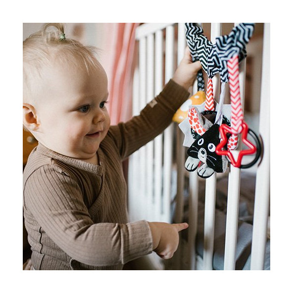 BABYONO Hračka závesná multifunkčná Cheese and Skip