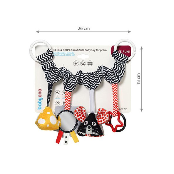 BABYONO Hračka závesná multifunkčná Cheese and Skip