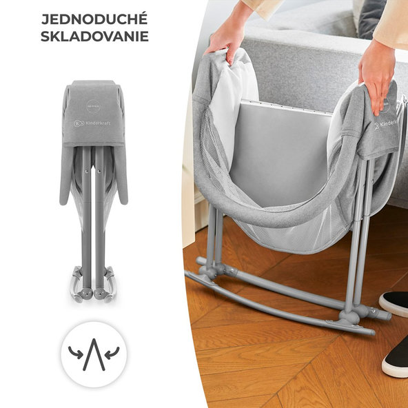 KINDERKRAFT Postieľka detská 3v1 Lovi Gray