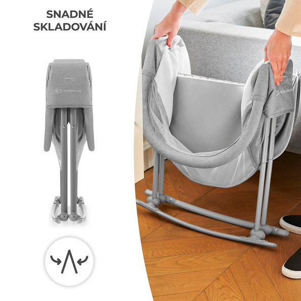 KINDERKRAFT Postieľka detská 3v1 Lovi Gray