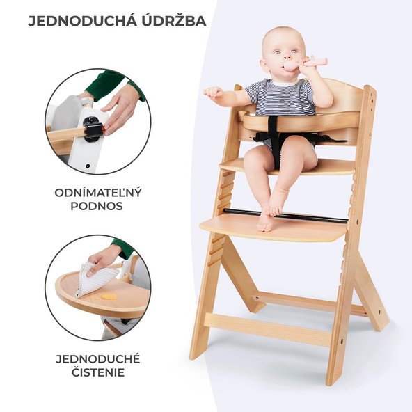 KINDERKRAFT Stolička jedálenská Enock Grey wooden