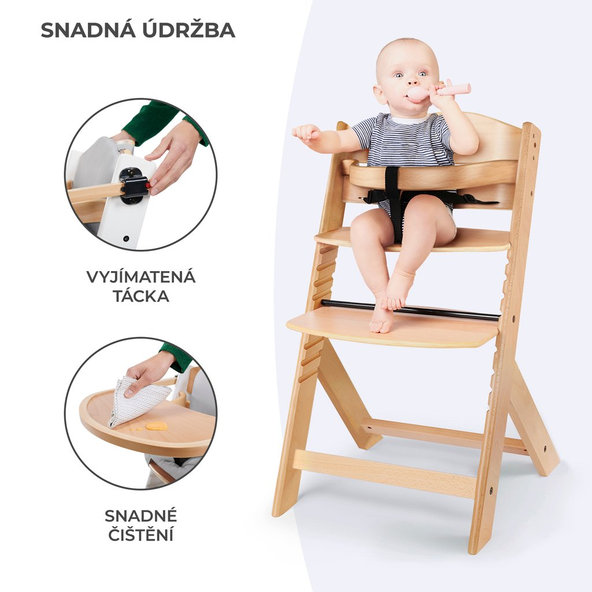 KINDERKRAFT Stolička jedálenská Enock Grey wooden