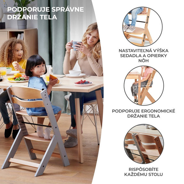 KINDERKRAFT Stolička jedálenská Enock White