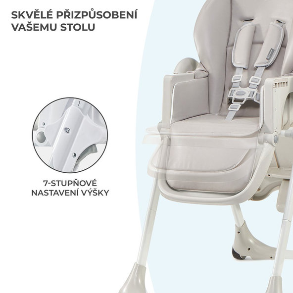 KINDERKRAFT Stolička jedálenská Yummy Grey