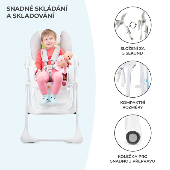 KINDERKRAFT Stolička jedálenská Yummy Grey