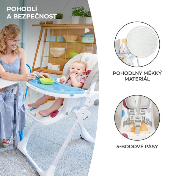 KINDERKRAFT Stolička jedálenská Yummy Multi