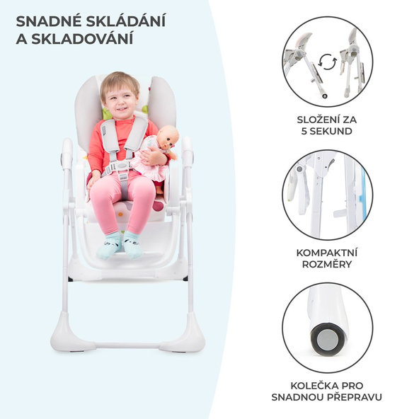KINDERKRAFT Stolička jedálenská Yummy Multi
