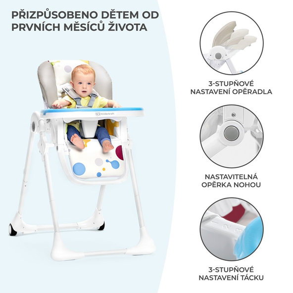 KINDERKRAFT Stolička jedálenská Yummy Multi