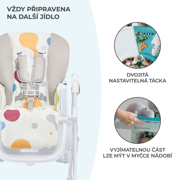 KINDERKRAFT Stolička jedálenská Yummy Pink