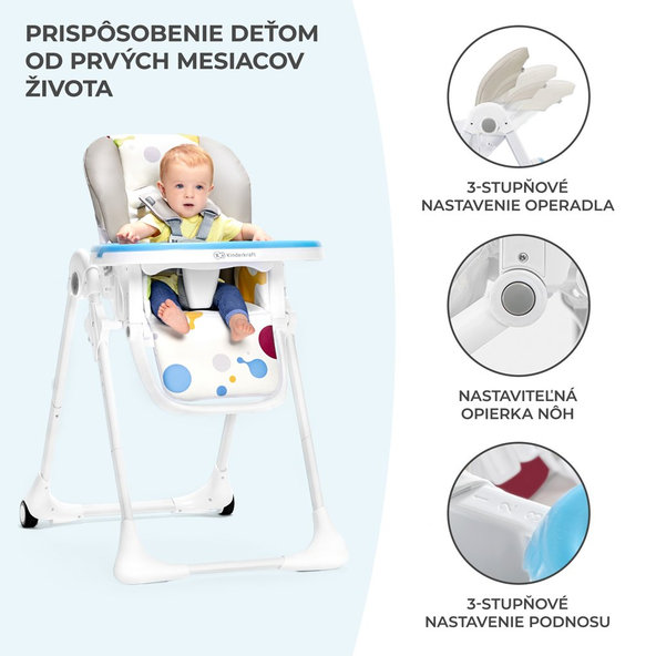 KINDERKRAFT Stolička jedálenská Yummy Pink