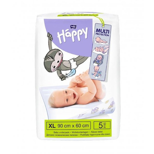 BELLA HAPPY Detské prebaľovacie podložky (90 x 60 cm) 5 ks