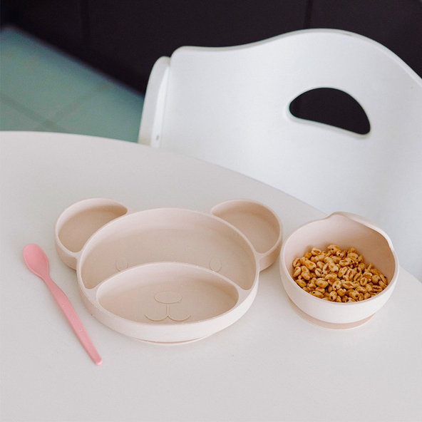 CANPOL BABIES Miska silikónová s prísavkou 330 ml - krémová