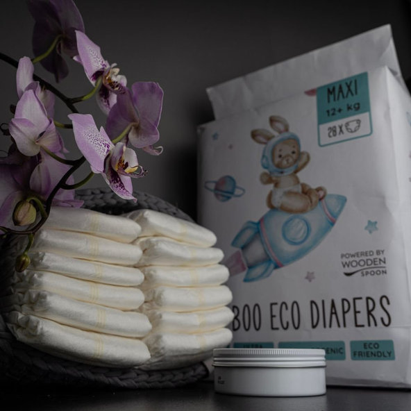 WoodenSpoon Woopies detské EKO plienky MAXI (12+kg) 28ks