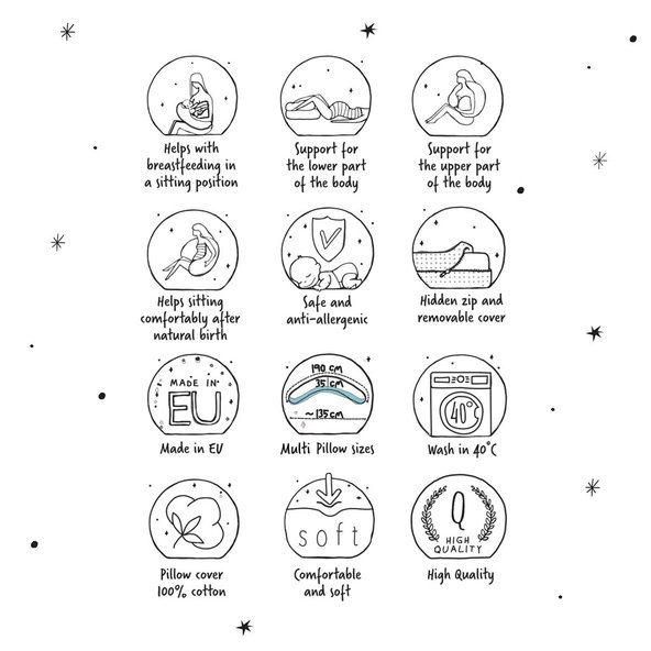 CEBA Vankúš na dojčenie Cebuška PHYSIO Multi Žerzej Brown Leaves 190 cm