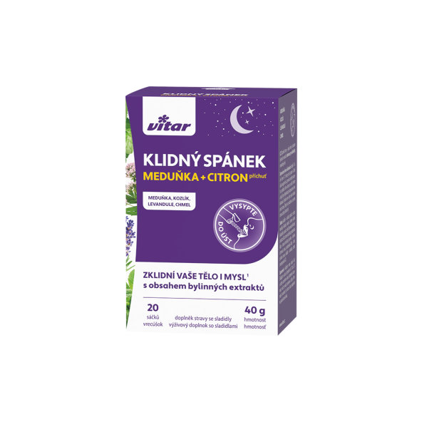 Vitar Kľudný spánok, medovka citronová príchuť 20 vreciek