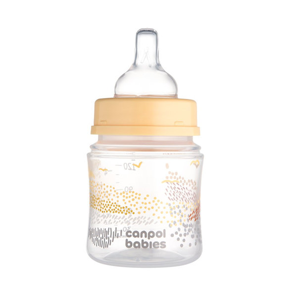 CANPOL BABIES Fľaša dojčenská antikoliková Easystart Mountains 120 ml - béžová