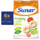 SUNAR Chrumky detské jablčné prstienky 6x50g