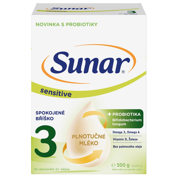 SUNAR Sensitive 3 Mlieko batoľacie 500 g, 12m+