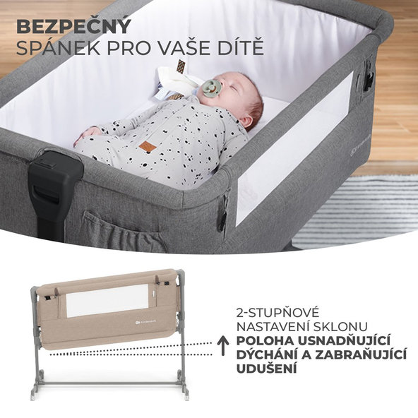 KINDERKRAFT Postieľka detská polohovateľná Neste grow Beige