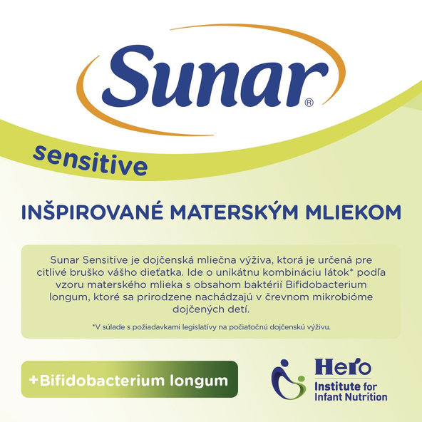 4x SUNAR Sensitive 1 Mlieko počiatočné 500 g, 0m+