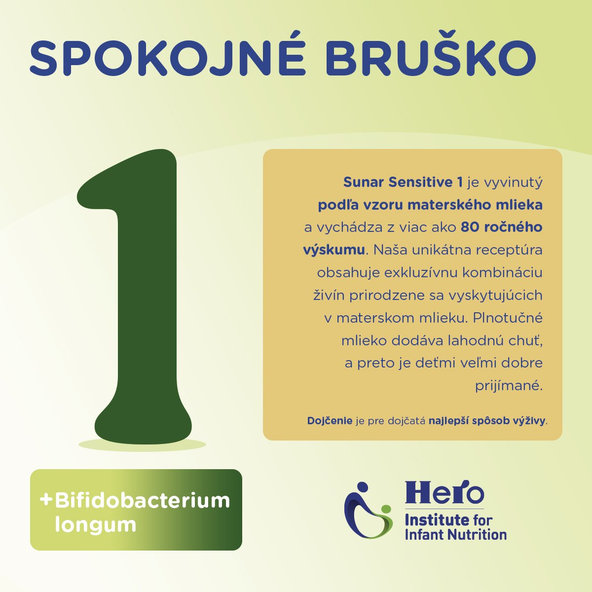 4x SUNAR Sensitive 1 Mlieko počiatočné 500 g, 0m+