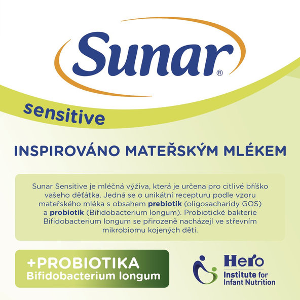 4x SUNAR Sensitive 2 Mlieko pokračovacie 500 g, 6m+