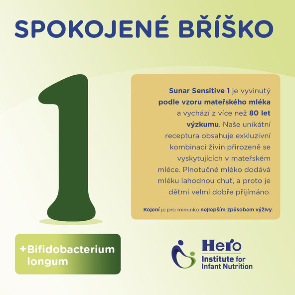 SUNAR Sensitive 1 počiatočné dojčenské mlieko 0m+ 500 g