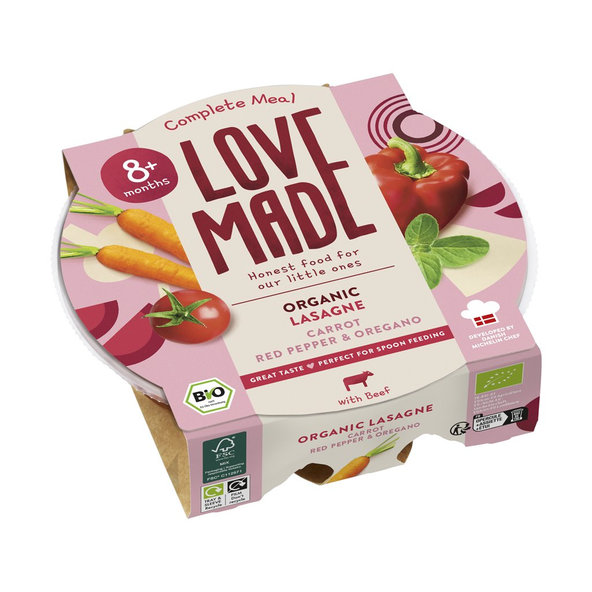 LOVEMADE Lasagne detské pre deti od 8. mesiaca, 225 g