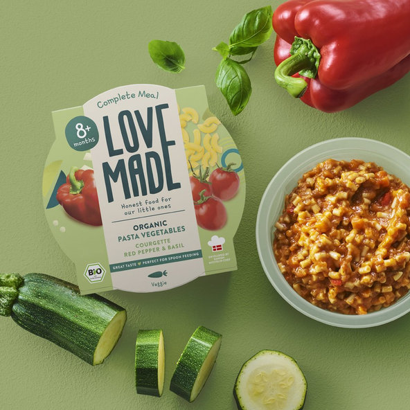 LOVEMADE Cestoviny so zeleninovým ragú pre deti od 8. mesiaca, 225 g