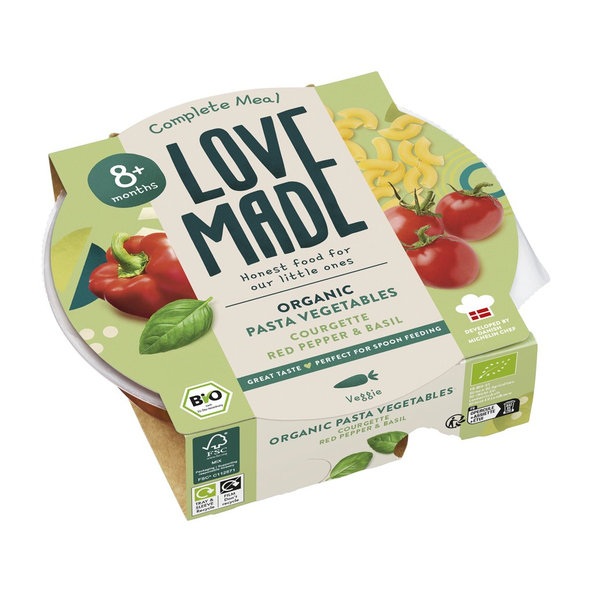 LOVEMADE Cestoviny so zeleninovým ragú pre deti od 8. mesiaca, 225 g