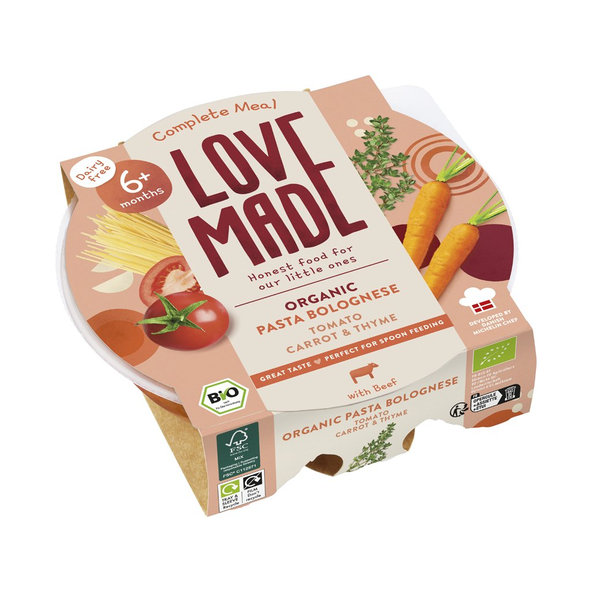 LOVEMADE Cestoviny bolognese pre deti od 6. mesiaca, 225 g