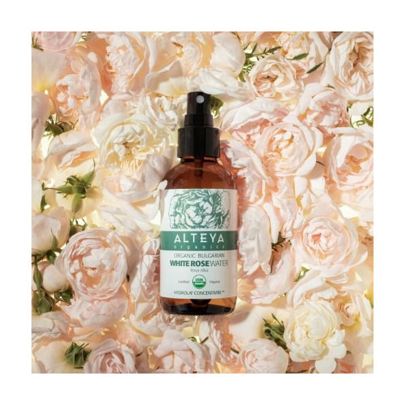 Alteya Ružová voda z bielej ruže bio v skle 120 ml