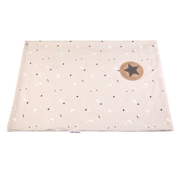 LITTLE ANGEL Deka dvojitá tenká BIO Outlast® 70x100cm béžová hviezdičky/biela
