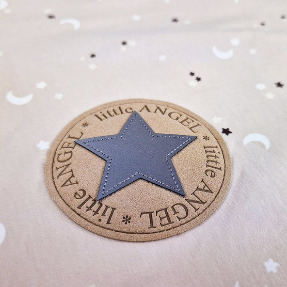 LITTLE ANGEL Deka dvojitá tenká BIO Outlast® 70x100cm béžová hviezdičky/biela