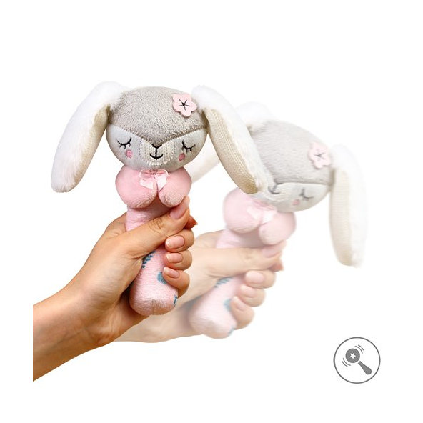 BABYONO Hračka pískacia Zajačica Sunday 3m+