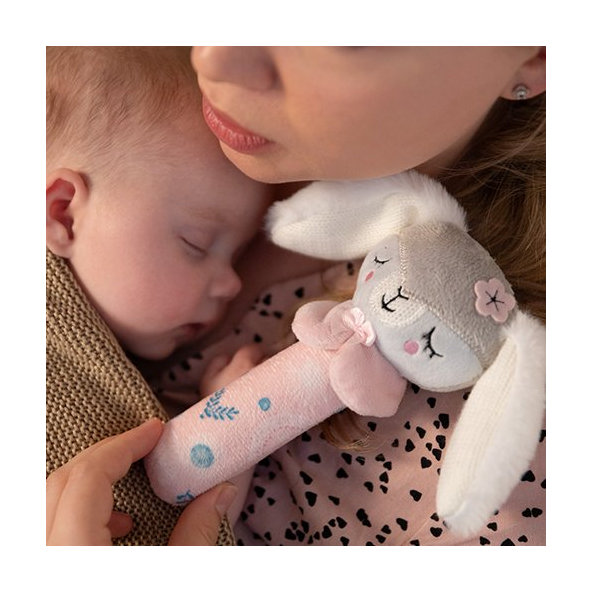 BABYONO Hračka pískacia Zajačica Sunday 3m+