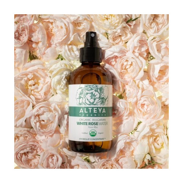 Alteya Ružová voda z bielej ruže bio v skle 240 ml