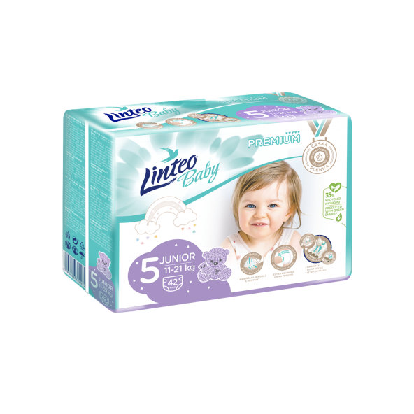 LINTEO BABY Plienky Baby Prémium JUNIOR (11-21 kg) 42 ks