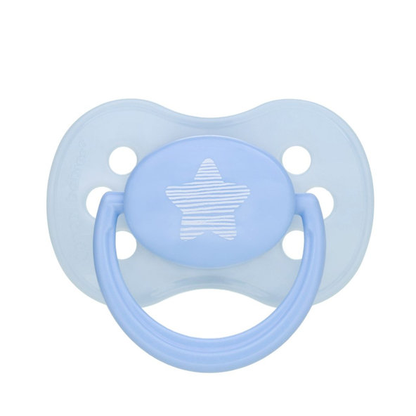 CANPOL BABIES Cumlík silikón symetrický 18m+ Pastels - modrá