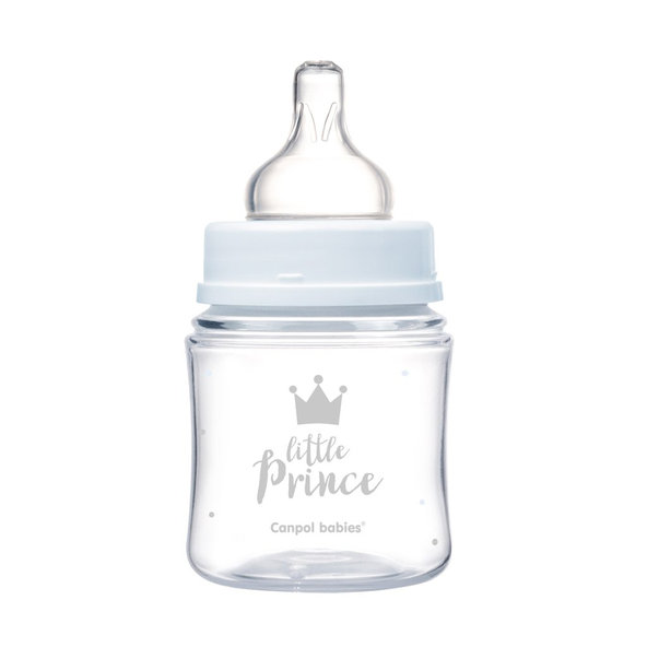 CANPOL BABIES Fľaša so širokým hrdlom Royal Baby 120 ml modrá