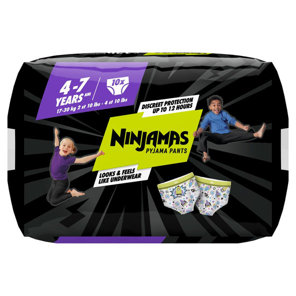 PAMPERS Nohavičky plienkové Ninjamas Pyjama Pants Kosmické lode, 10 ks, 7 rokov, 17kg-30kg