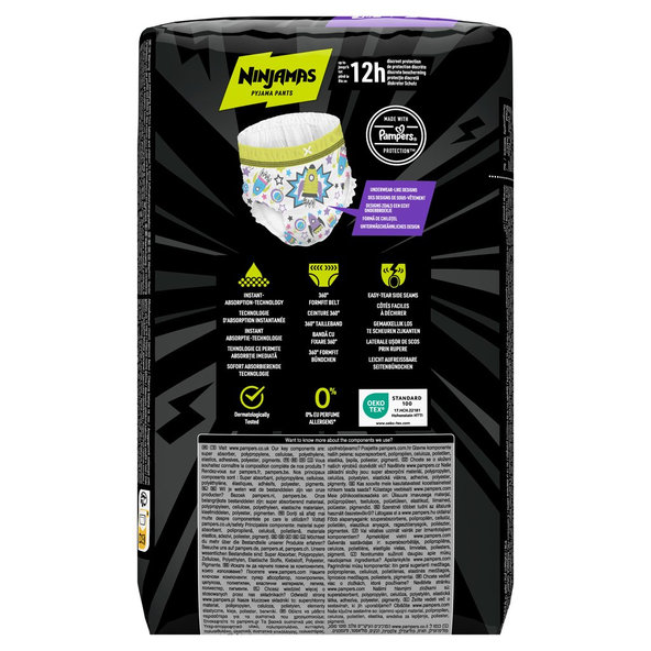 PAMPERS Nohavičky plienkové Ninjamas Pyjama Pants Kosmické lode, 10 ks, 7 rokov, 17kg-30kg